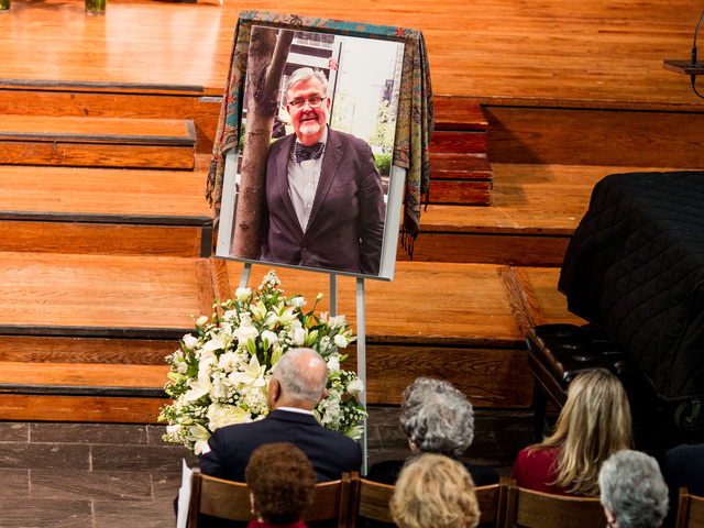 <p>A portrait of Richard Murphy, 68, in the Union Theological Seminary Chapel, at his funeral service on Feb. 16, 2013. Murphy passed away on Feb. 14, 2013, in Manhattan.</p>
