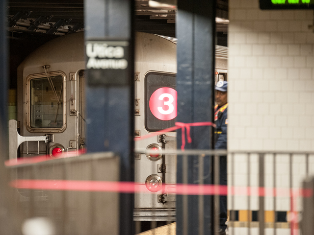 <p>A person was struck and killed by a 3 train at Utica Avenue and Eastern Parkway on Tuesday February 12th, 2013.</p>
