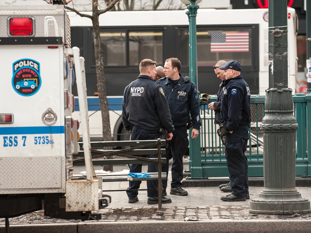 <p>Police officers at the scene on Tuesday February 12th, 2013.</p>
