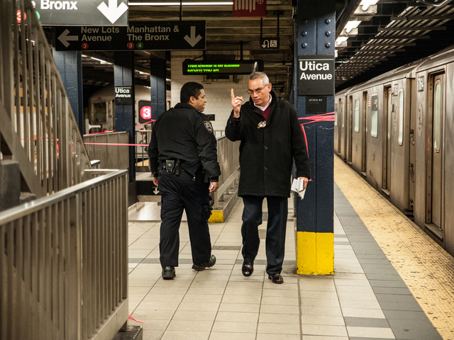 <p>The 3 train can be seen at left on Tuesday February 12th, 2013.</p>
