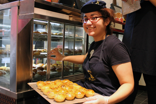 <p>Pie Face's Seventh Avenue restaurant, its third location in New York City, offers seating and free Wi-Fi. It opened Tuesday, Feb. 19, 2013.</p>
