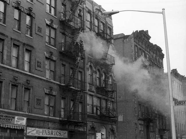 <p>An image taken by Allan Silverman and donated to the Lower East Side Tenement Museum by his niece Eva Silverman. The images depict Lower East Side street scenes.</p>
