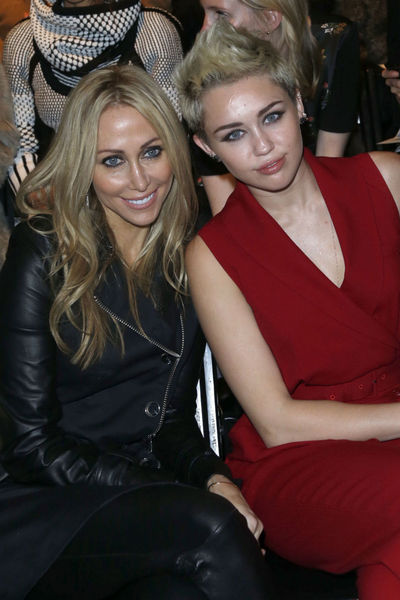 <p>Miley Cyrus and her mother Tish at the Rachel Zoe show at Lincoln Center, Wednesday, February 13, 2013.</p>