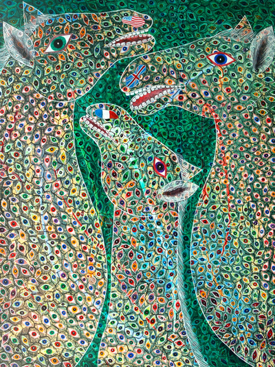 <p>Frantz Zephirin's "The Allies" represents the Allied forces in World War II.</p>
