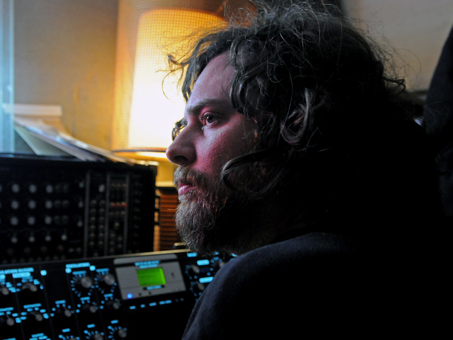 <p>Christian Havins plays the Moog synthesizer with the band VietNam in Greenpoint, Brooklyn before they start their national tour, Feb. 26, 2013.</p>
