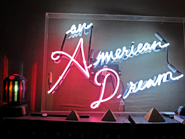 <p>VietNam had a neon sign made for their new album, A.merican D.ream, Feb. 26, 2013.</p>
