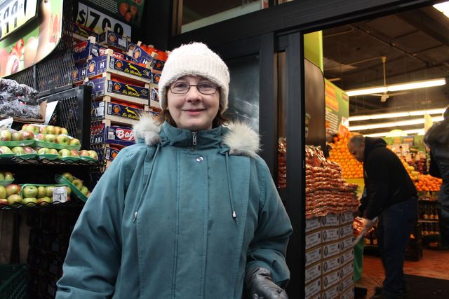 <p>Maureen Wycisk was buying warming food like shepherd's pie at Fairway to prepare.&nbsp;</p>
