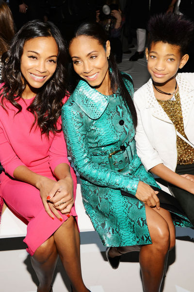 <p>Zoe Saldana, Jada Pinkett and Willow Smith at the Michael Kors show at Lincoln Center, Wednesday, February 13, 2013.</p>
