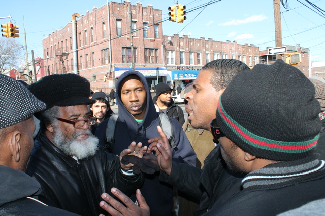 <p>Residents debated whether the community should react with peace or violence on Thurs. March 14, 2013, days after police shot KImani Gray.</p>
