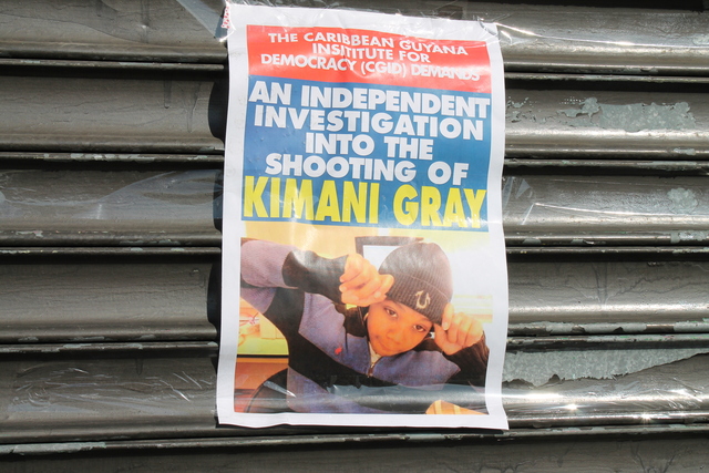 <p>These posters demanding an independent investigation were plastered around the neighborhood Thursday.</p>
