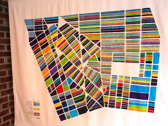 <p>The art on display includes a large map by Jennifer Maravillas that uses a color-coding system to show Village art and literary spaces past and present.</p>
