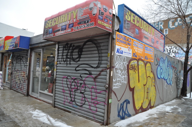 An illegal gambling den allegedly operated in a basement on Broadway at Belvidere Place in Bushwick.