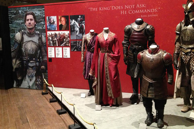 <p>A touring exhibition for the HBO series 'Game of Thrones' comes to Midtown Thursday, March 28, 2013. More than 70 costumes and props from the show, plus a replica of the Iron Throne, will be on display.</p>
