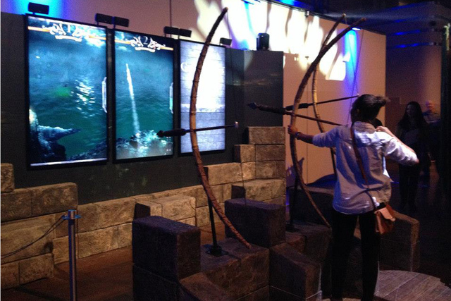 <p>Defend Blackwater Bay in an interactive game at the 'Game of Thrones' touring exhibition, which arrives in Midtown Thursday, March 28, 2013. The exhibition, timed to promote the season-three premiere of the HBO series, will display more than 70 props and costumes, plus a replica of the Iron Throne.</p>
