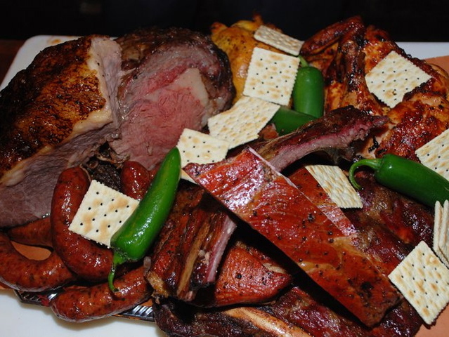 <p>Meats at Hill Country Barbecue.</p>
