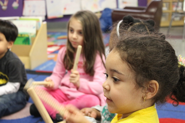 <p>Students learn about rhythm at the Hudson Guild.</p>
