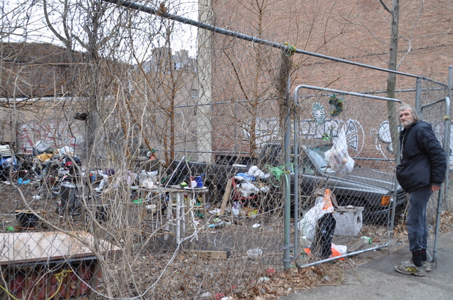 <p>Jerzy Sulek, who lives at 59 Franklin St., is distraught that the neighboring lot will likely soon become a community garden.</p>
