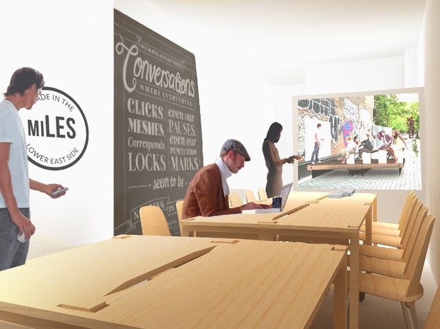 <p>A rendering of how the MiLES storefront will look when it launches April 1 for three months at 75 E. Fourth Street.</p>
