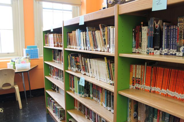 <p>The book room is organized by reading level.&nbsp;</p>

