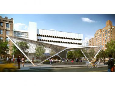 City-approved plans for a new AIDS memorial in the West Village feature a metal canopy and a granite water fountain.