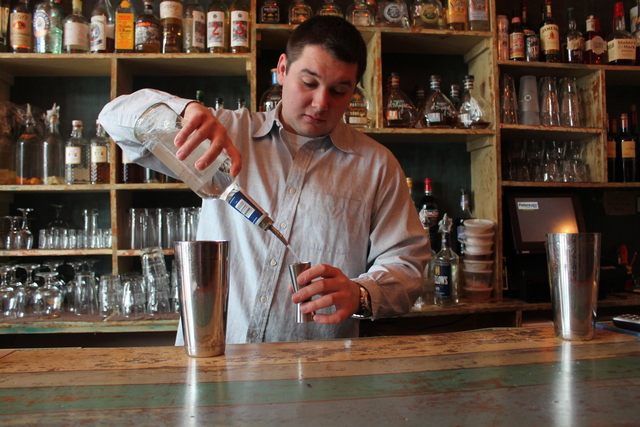 <p>Pachanga Patterson manager Dawid Dabrowicz makes a &ldquo;William Lamport.&rdquo; The Astoria eatery&rsquo;s signature St. Patrick&rsquo;s Day cocktail combines tequila, Jameson Irish Whiskey, lime juice and grapefruit syrup.</p>
