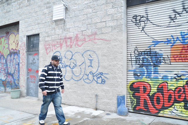 <p>The bike corrals would be installed between two garage doors on Moore Street.</p>
