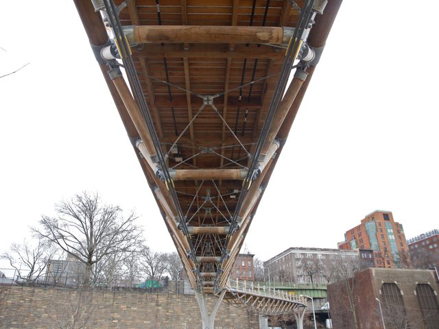 <p>Most of the wood used to build Squibb Bridge came from Pennsylvania and Long Island.</p>

