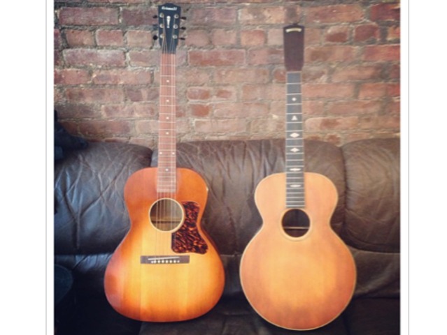 <p>Some of the antique guitars to be sold at TR Crandall Guitars in the East Village when the store and repair shop opens next month.</p>
