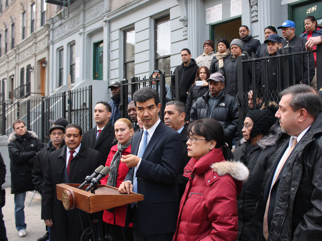 <p>City Councilam Ydanis Rodriguez joined several elected officials to demand that landlord Eduardo Juarez repair several run-down buildings on West 183rd&nbsp;Street.</p>
