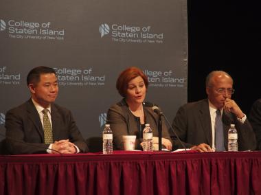 The Staten Island Democratic clubs sponsered a forum for the candidates on Monday night.