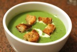 Spring Pea Soup With Garlic Croutons
