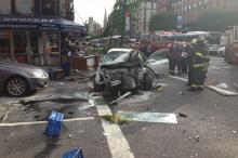 Eight Hurt After Car Jumps Curb in East Village