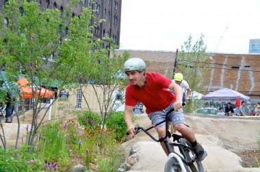 The pop-up park is open to the public until Two Trees starts building towers there next year.