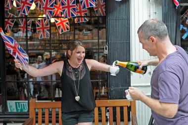 Shops and restaurants on Greenwich Avenue prepared Monday, July 22, 2013 for the birth of Prince William and Kate Middleton's first child.