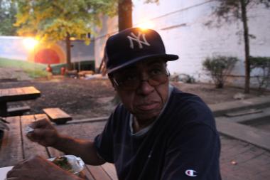 The Whole Neighborhood Garden on Bedford Avenue also houses jamming blues musicians.