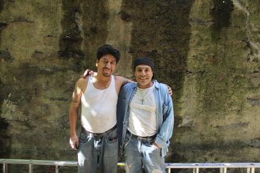 Frank Gonzalez and Gaurdencio Portillo saved the man from his burning fifth-floor apartment Monday.