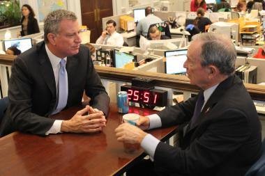 Mayor Bloomberg  and Mayor-Elect de Blasio Sit Down Day After Election