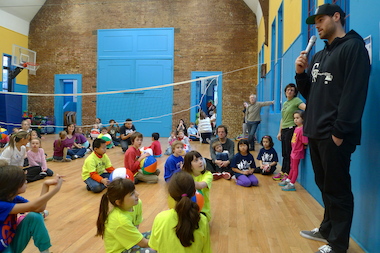 P.S. 39 alum and Colorado Rockies pitcher Adam Ottavino visited his former school for morning exercise.