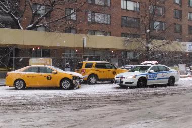 The mayor warned drivers to stay off the roads as Mother Nature dumped 6 to 8 inches of snow on the five boroughs.