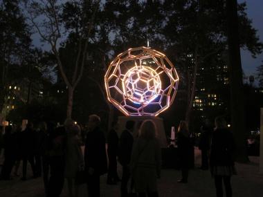 The structure, which resembles a carbon molecule, will be on display until February 2013.