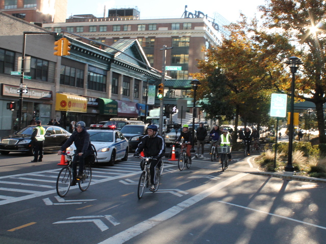 <p>Many decided to bicycle near the Queensboro Plaza on November 1, 2012 due to overcrowding on the city's functioning buses and subways.</p>
