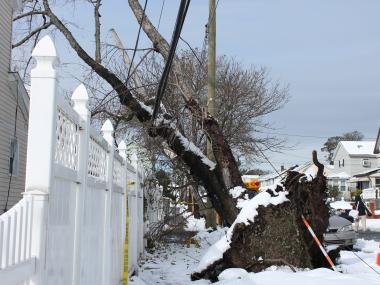 The storm, compounded by Hurricane Sandy, has left some 23,000 people without power in the borough.