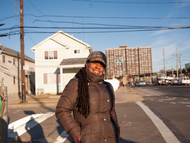 <p>Far Rockaway resident Lorrie Collins returned to her neighborhood only to vote in the Presidential election on Tuesday Nov. 6, 2012. Lorrie and her son had heeded the evacuation orders prior to Hurricane Sandy.</p>
