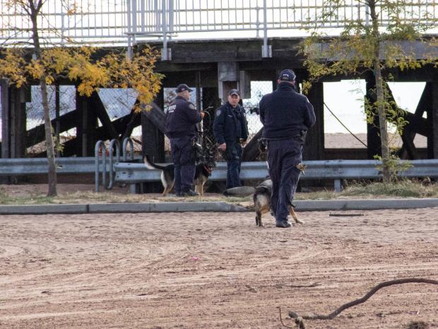 <p>Cops with dogs searched for two missing boys who went missing after Hurricane Sandy, Oct. 31, 2012.</p>