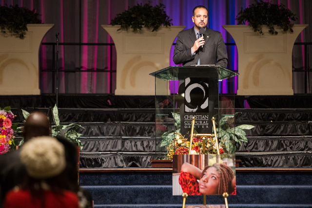 <p>Pastor Aaron Jenkins lead the funeral service for Lauren Abraham, who died during Hurricane Sandy on Oct. 29, 2012.</p>
