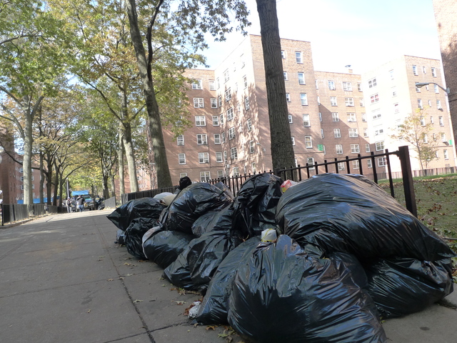 <p>Garbage has been piling up at Red Hook Houses after Hurricane Sandy, attracting rats, residents said.</p>

