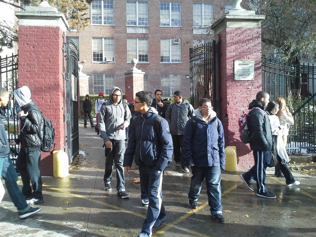 <p>Students at George Washington High School shared space with a homeless shelter Nov. 8, 2012.</p>
