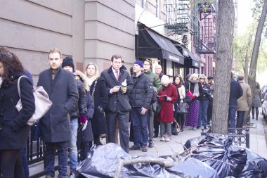 Heavy turn out and broken machines meant long lines at local polling sites in Greenwich Village.