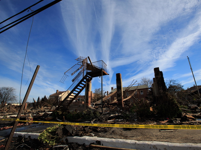 <p>Little more than the staircase of the bar stood after the fire that burnt down the popular restaurant Harbor Light Pub.</p>
