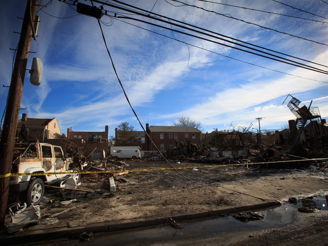 <p>The Harbor Light Pub, a popular restaurant in Belle Harbor, Queens, was destroyed by a fire during Hurricane Sandy.</p>
